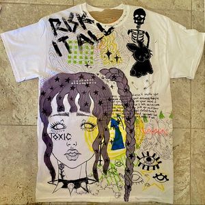 Punk abstract graffiti hand painted tee